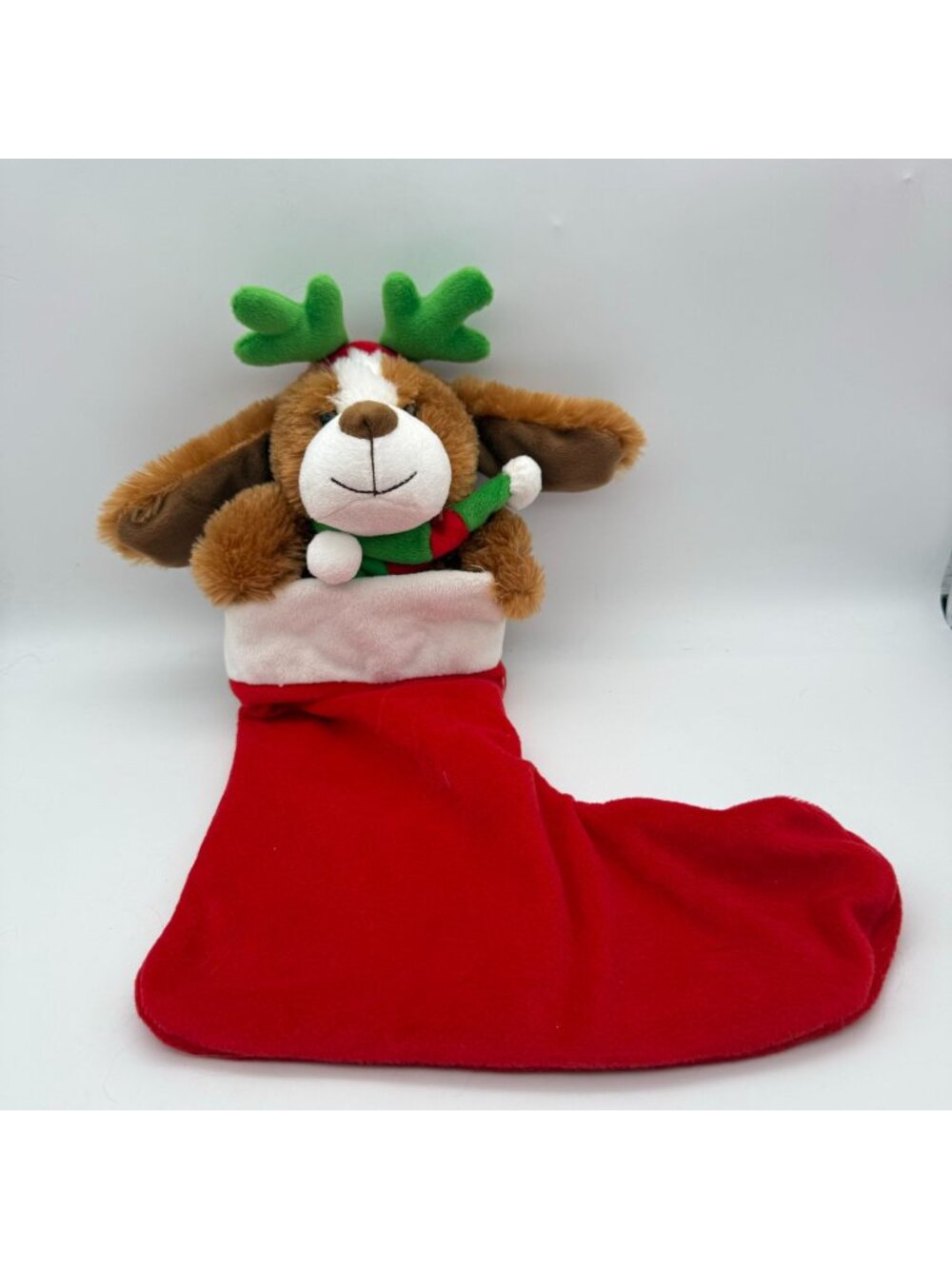Avon Musical Dog Floppy Eared Christmas Stocking Most Wonderful Time Of The Year